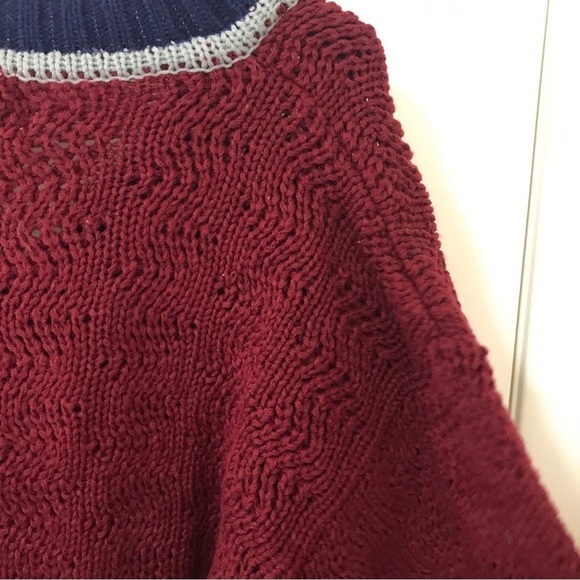 Vintage Wayne Scott maroon and blue knit V-neck sweater - Picture 9 of 14